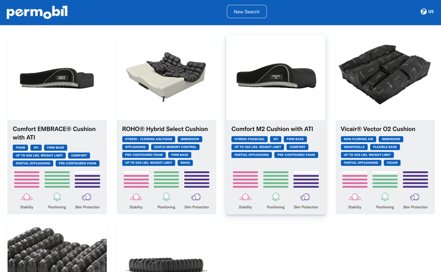Easily find the right cushion with new solutionsbased selection tool